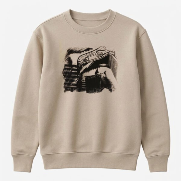 Buzo cuello redondo Unisex Beige T1
